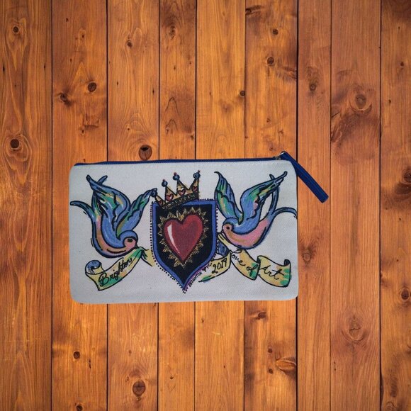 BRIGHTON 2019 Love Of Art Canvas Pouch Cosmetic Bag Travel Colorful Artsy - Picture 1 of 5